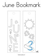 June Bookmark Coloring Page