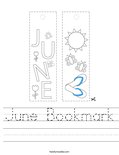 June Bookmark Worksheet