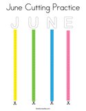 June Cutting Practice Coloring Page