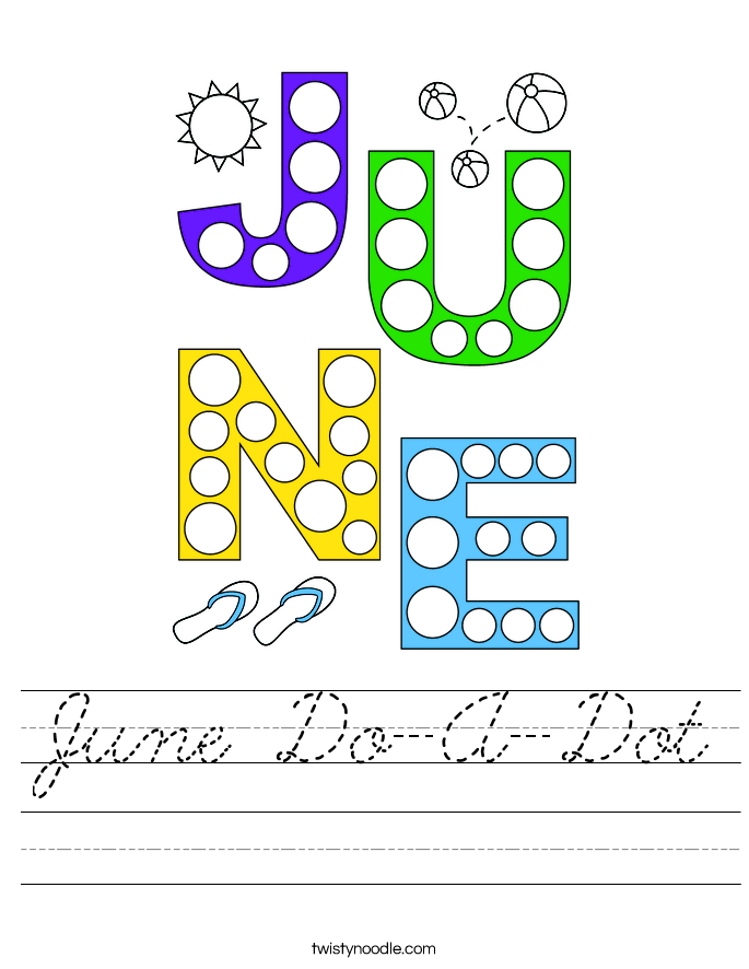 June Do-A-Dot Worksheet