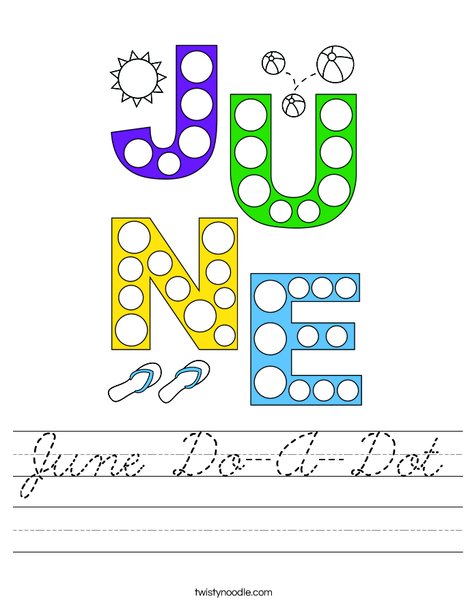 June Do-A-Dot Worksheet