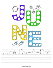 June Do-A-Dot Handwriting Sheet