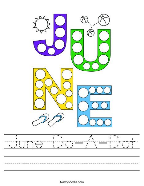 June Do-A-Dot Worksheet