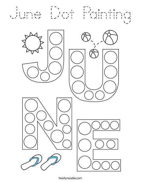 June Dot Painting Coloring Page