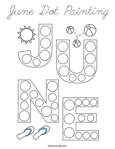 June Dot Painting Coloring Page