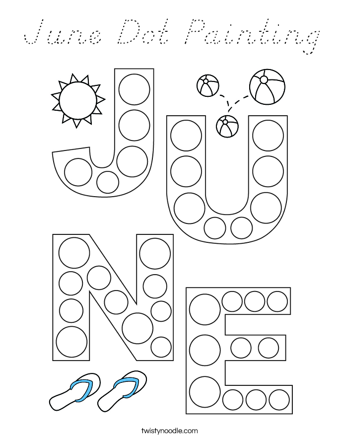 June Dot Painting Coloring Page