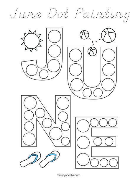 June Dot Painting Coloring Page