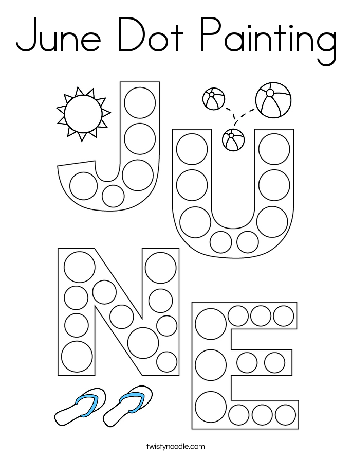 June Dot Painting Coloring Page