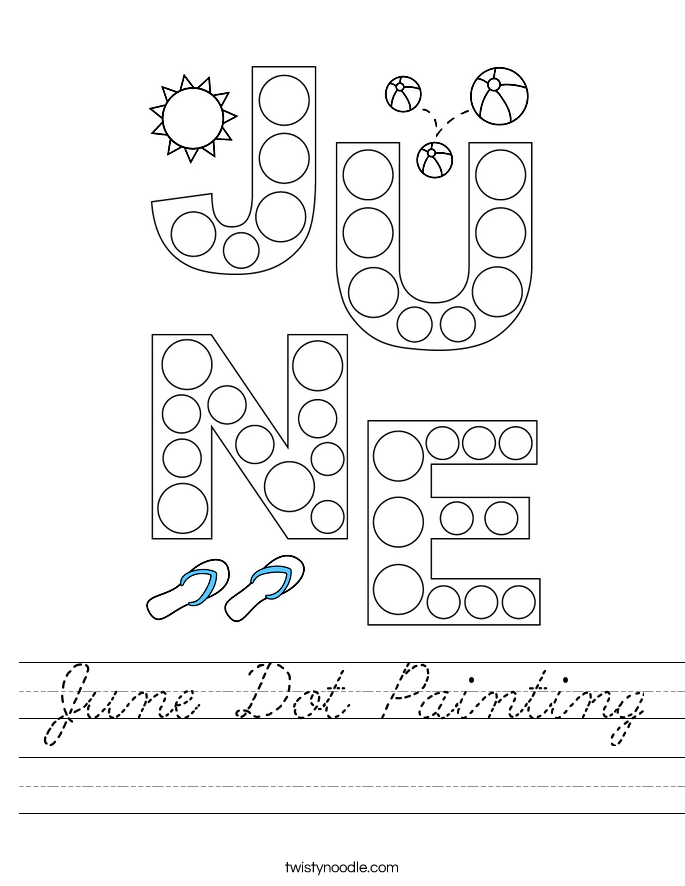 June Dot Painting Worksheet