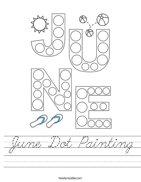 June Dot Painting Worksheet