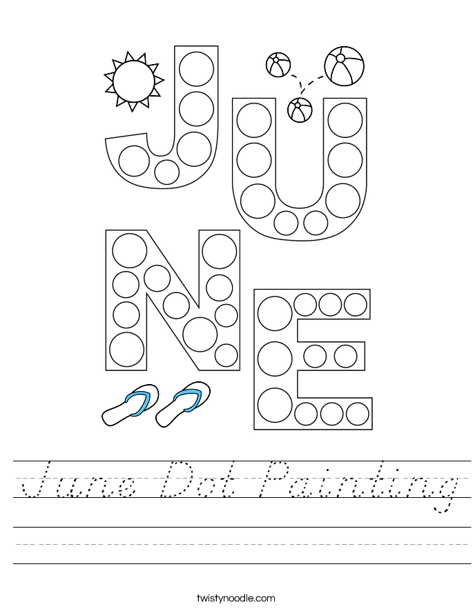 June Dot Painting Worksheet