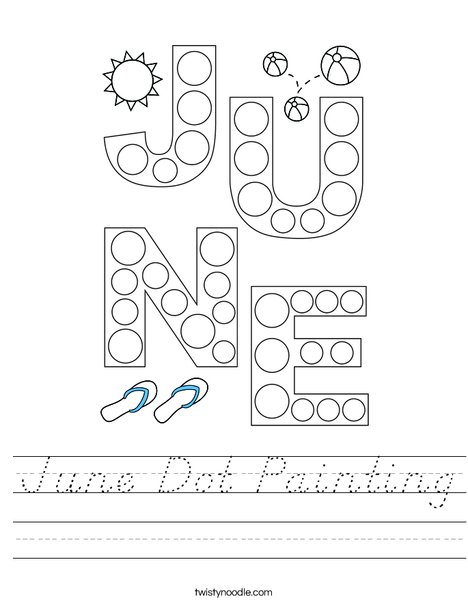 June Dot Painting Worksheet