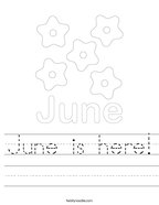 June is here Handwriting Sheet