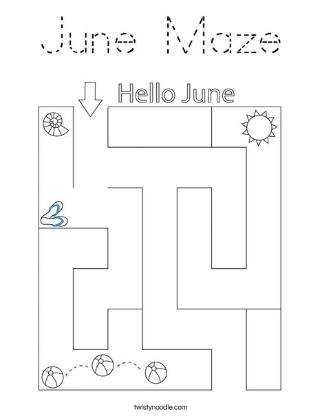 June Maze Coloring Page