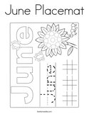 June Placemat Coloring Page