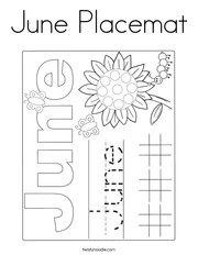 June Placemat Coloring Page