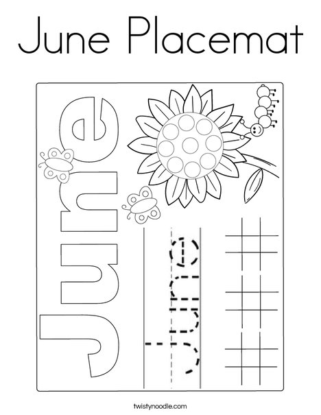 June Placemat Coloring Page
