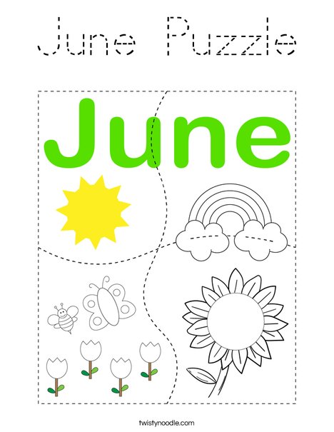 June Puzzle Coloring Page