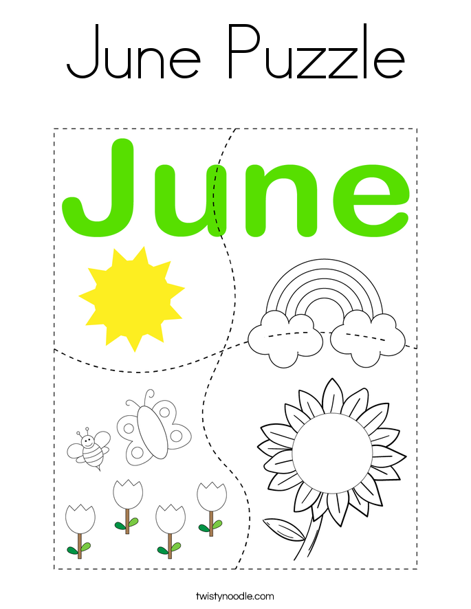 June Puzzle Coloring Page