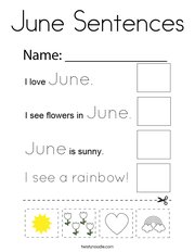 June Sentences Coloring Page