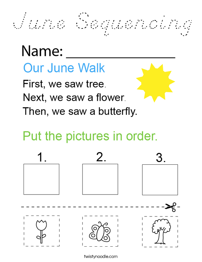 June Sequencing Coloring Page