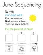 June Sequencing Coloring Page