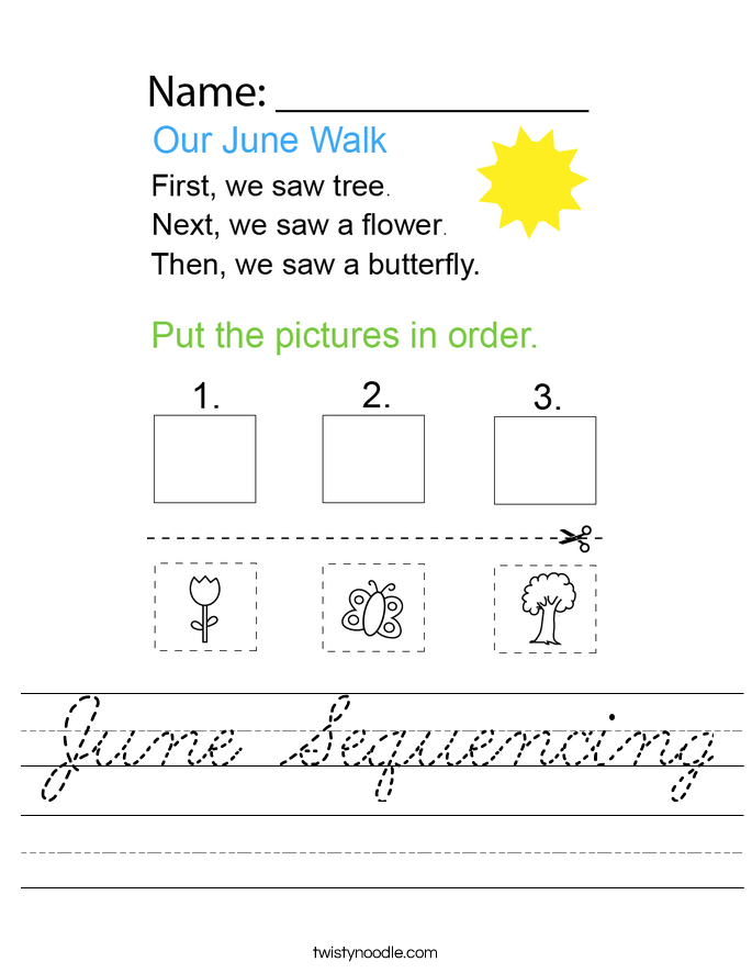 June Sequencing Worksheet