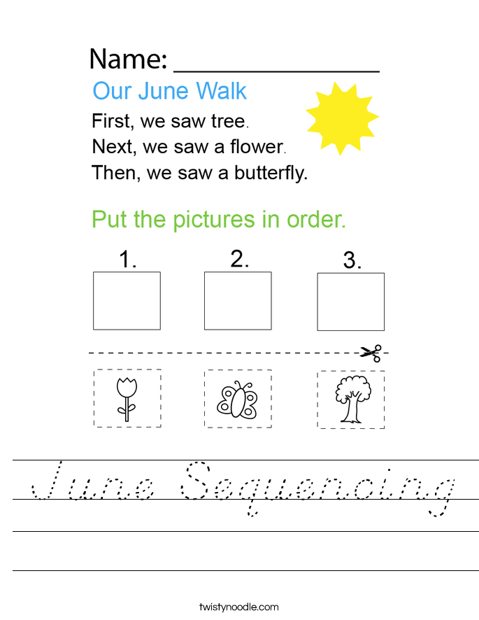 June Sequencing Worksheet