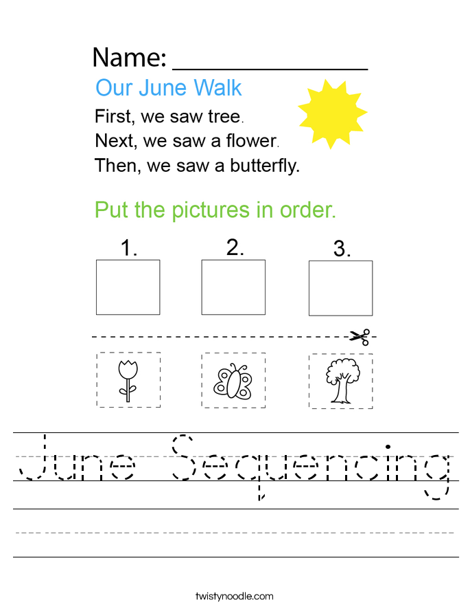 June Sequencing Worksheet