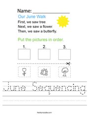 June Sequencing Handwriting Sheet