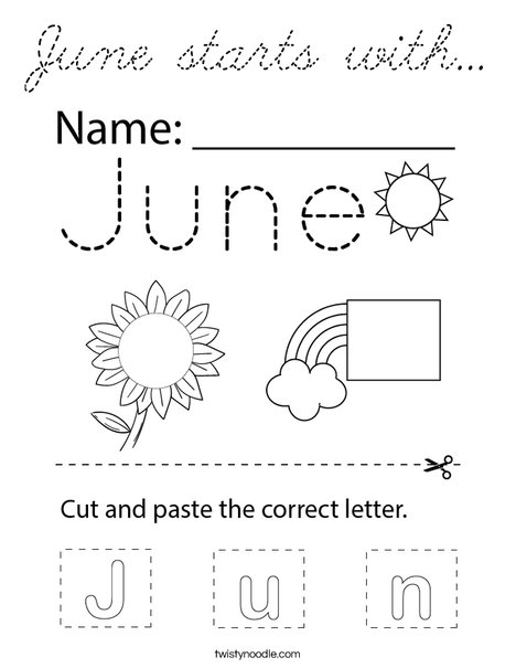 June starts with... Coloring Page