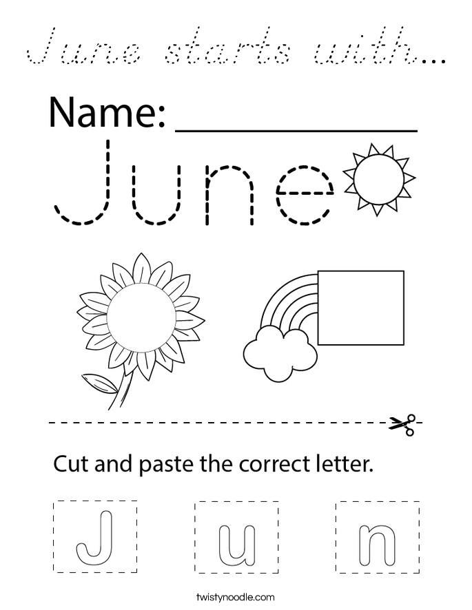 June starts with... Coloring Page