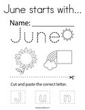 June starts with Coloring Page