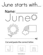 June starts with Coloring Page
