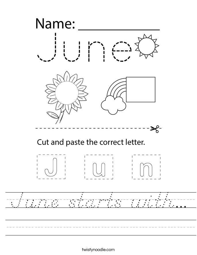 June starts with... Worksheet