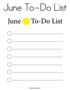 June To-Do List Coloring Page