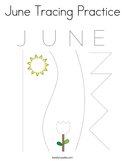 June Tracing Practice Coloring Page