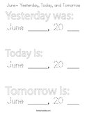 June- Yesterday, Today, and Tomorrow Coloring Page
