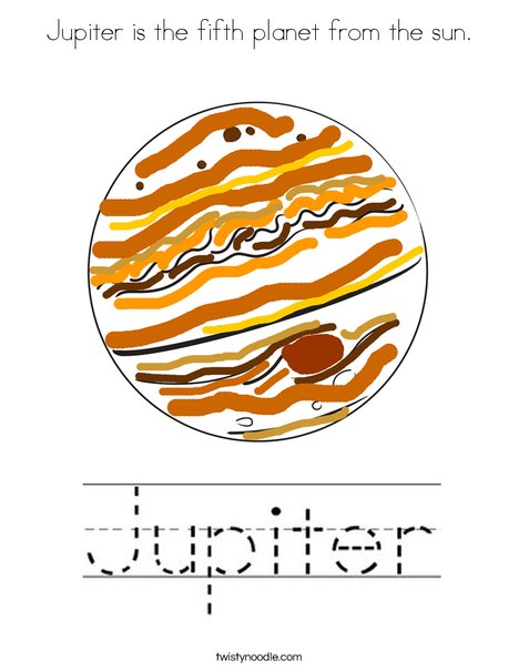 Jupiter is the fifth planet from the sun. Coloring Page