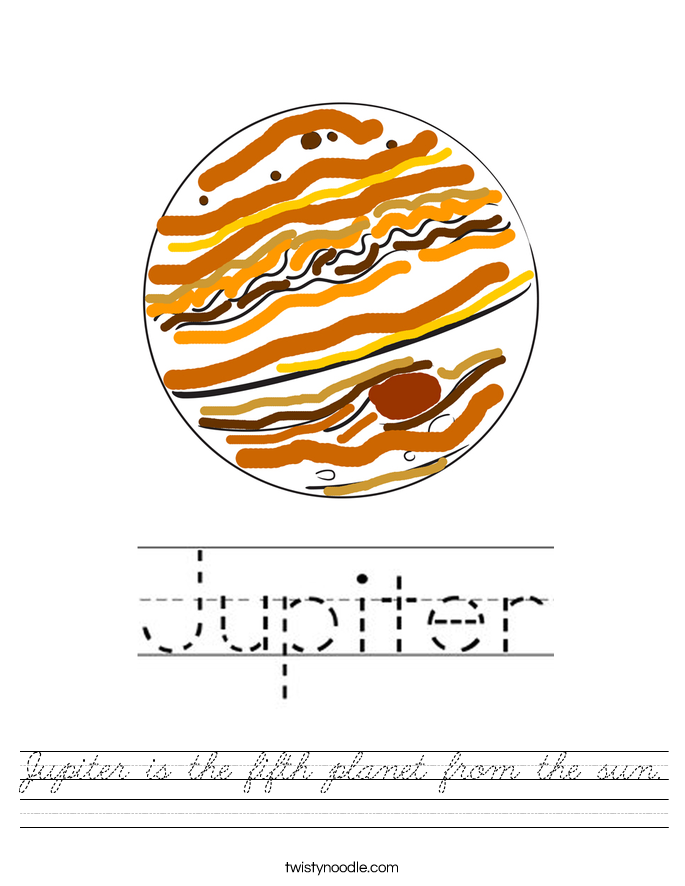 Jupiter is the fifth planet from the sun. Worksheet