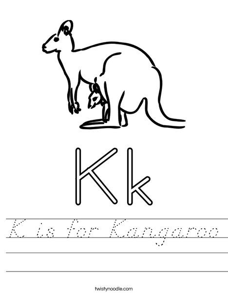 K is for Kangaroo Worksheet