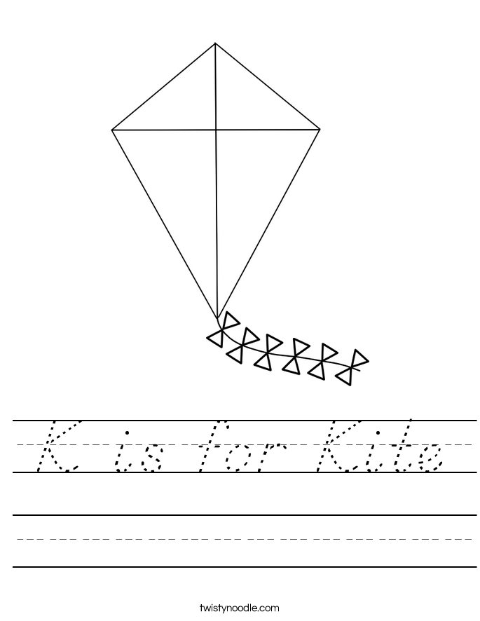 K is for Kite Worksheet