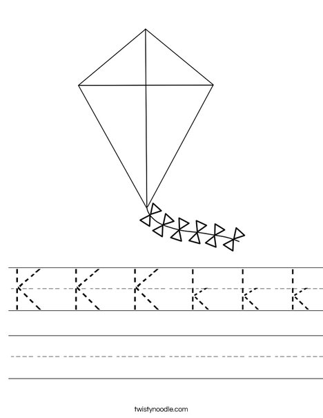 K is for Kite Worksheet