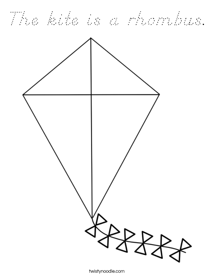The kite is a rhombus. Coloring Page