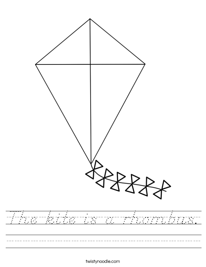 The kite is a rhombus. Worksheet