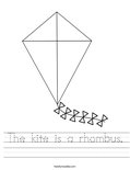 The kite is a rhombus. Worksheet