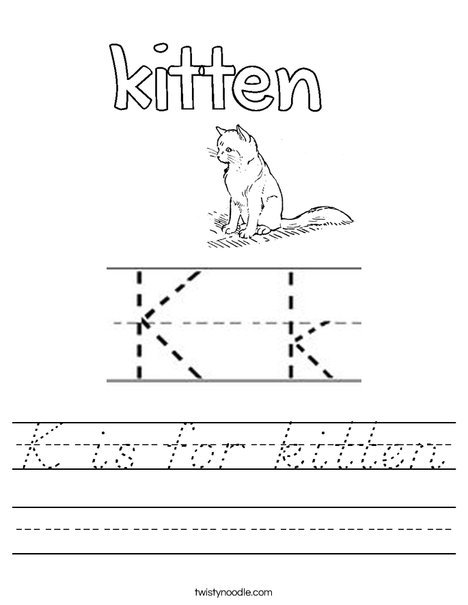 K is for kitten Worksheet