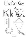 K is for KeyColoring Page