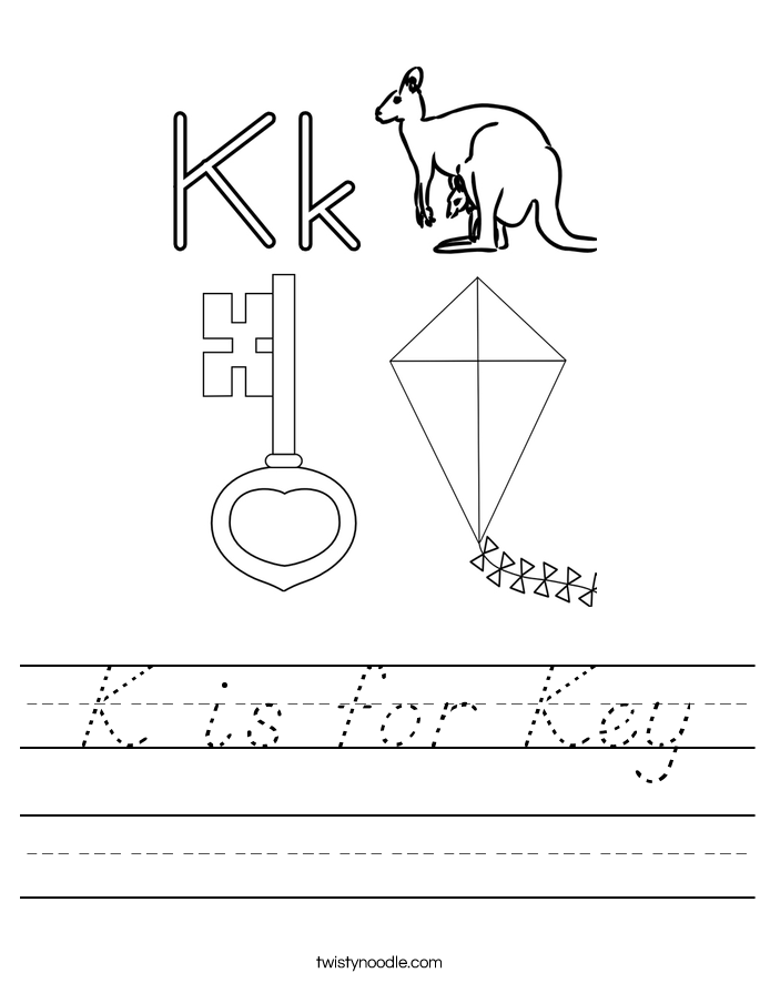 K is for Key Worksheet