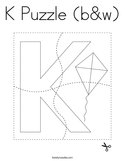 K Puzzle (b&w) Coloring Page